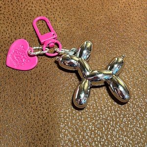 Silver Balloon Dog Bag Charm